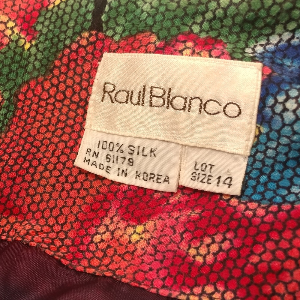 Raul Blanco vintage 100% silk dress jacket size1 4 - Picture 5 of 6